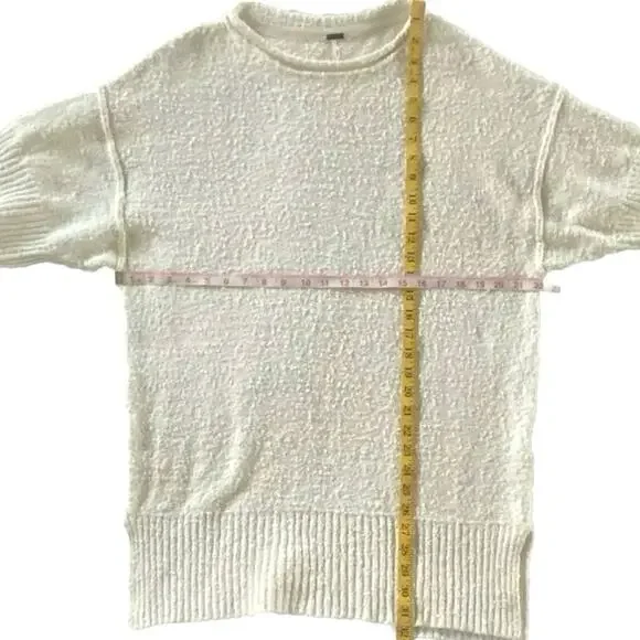 FREE‎ PEOPLE Boucle Knit Long Sweater Tunic Top Dress SZ XS Oversized Loose Boho - Picture 8 of 8